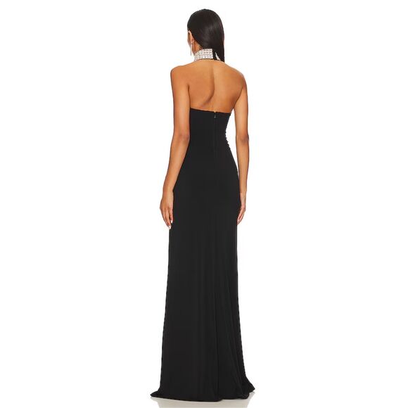 NWT CINQ A SEPT Izzy Embellished Turtleneck Sleeveless Gown with Train Size 4 $6 - Picture 3 of 9